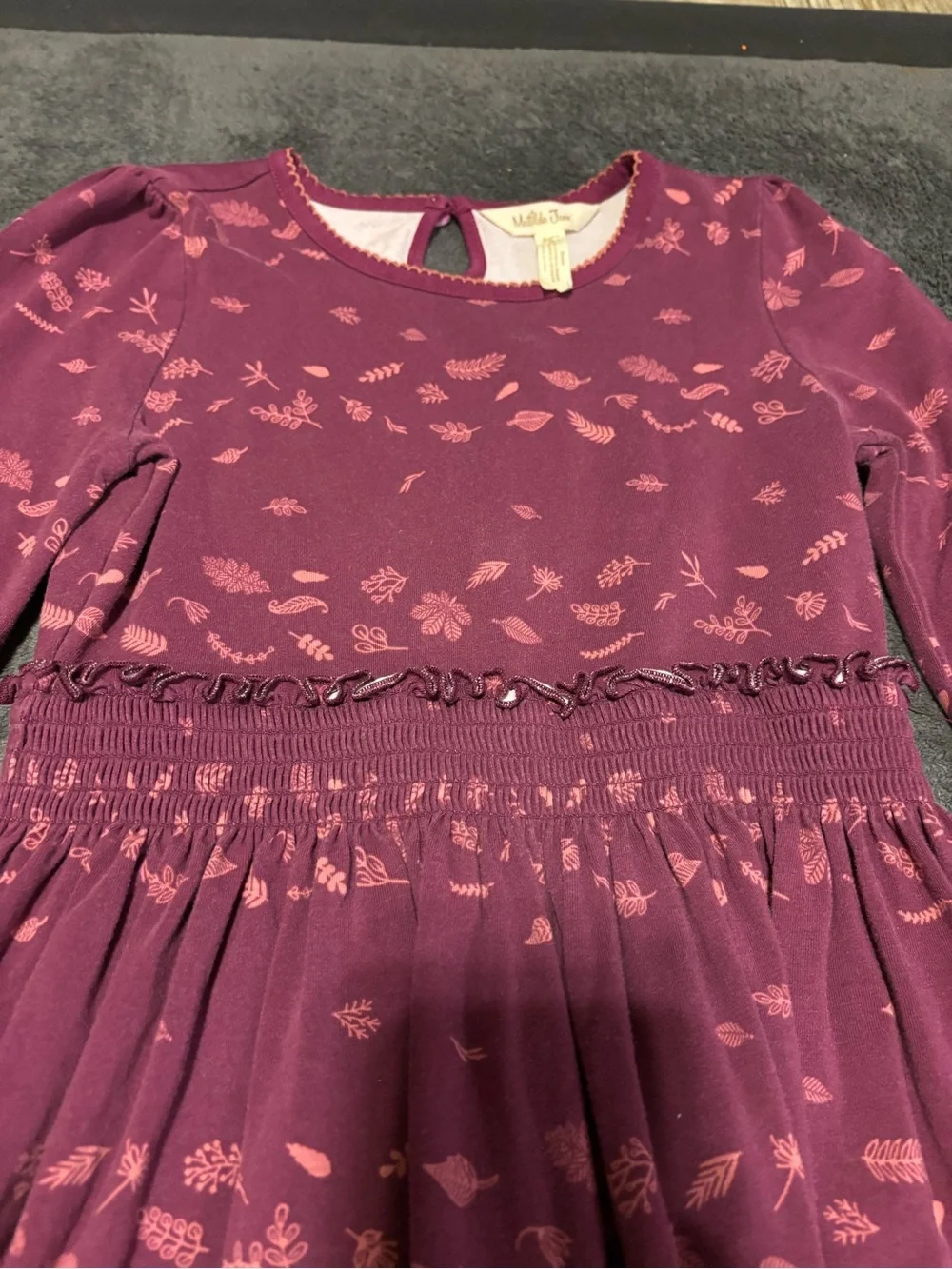 Matilda Jane Plum Floral Ruffle Smocked Waist Dress